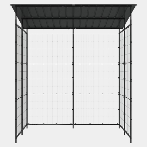 Black Steel vidaXL Bicycle Shed