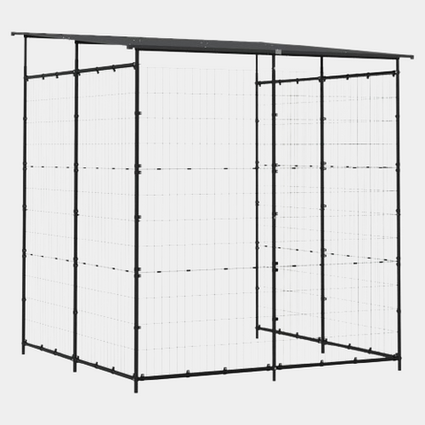 Black Steel vidaXL Bicycle Shed