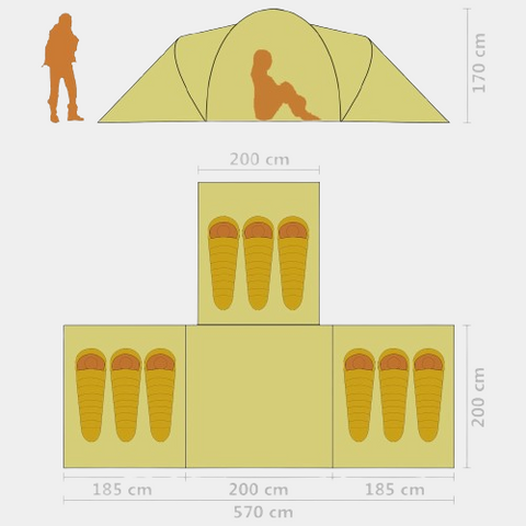 Nine Persons VidaXL Camping Tent